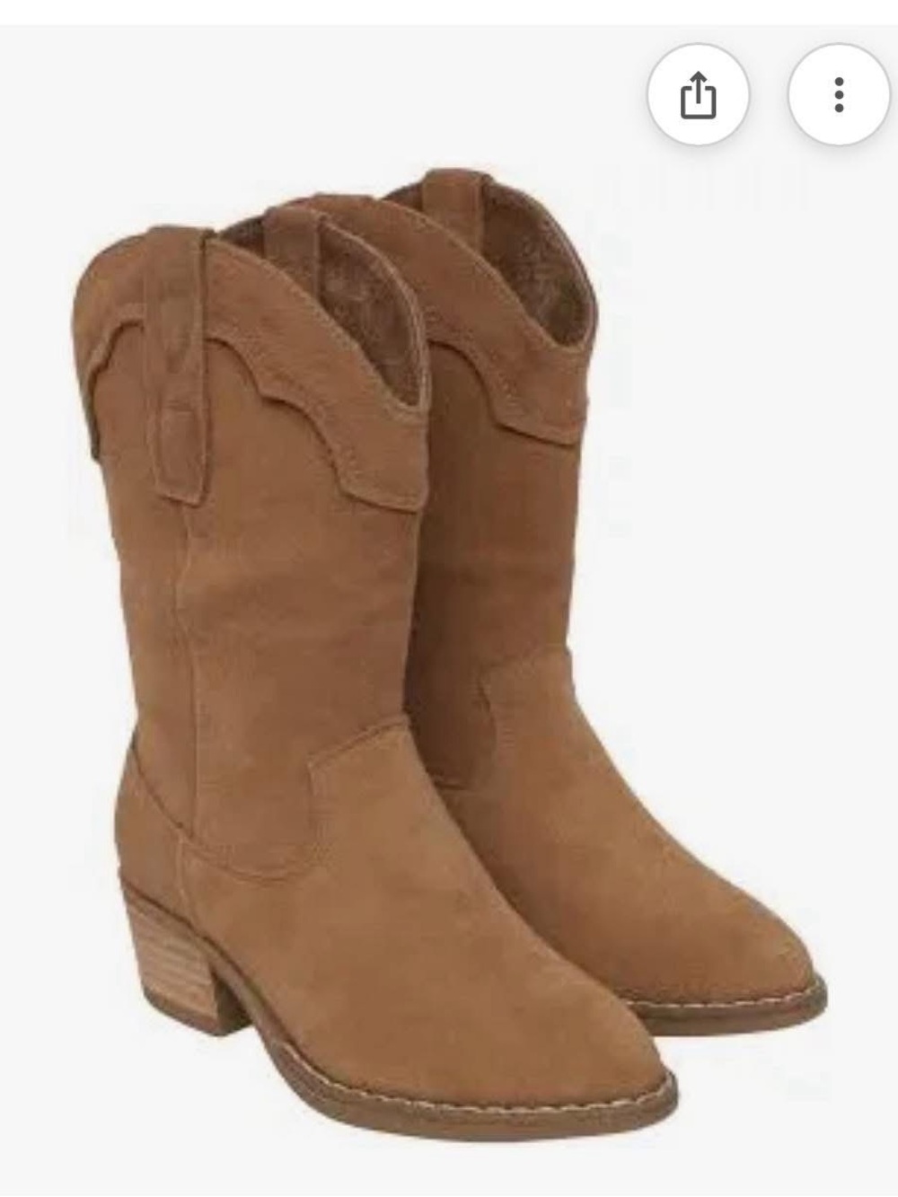 Rylee + Cru Kids Suede Cowboy Boots- Saddle